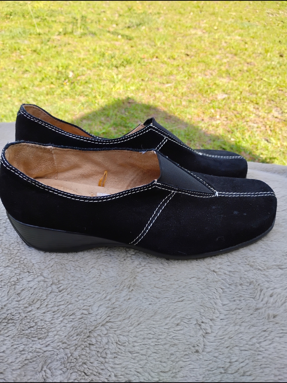 Naturalizer Womens Shoes Sz 10M Casual Front Flats Black Suede Pull On